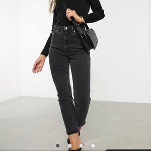 ASOS DESIGN farleigh mom jeans in washed black